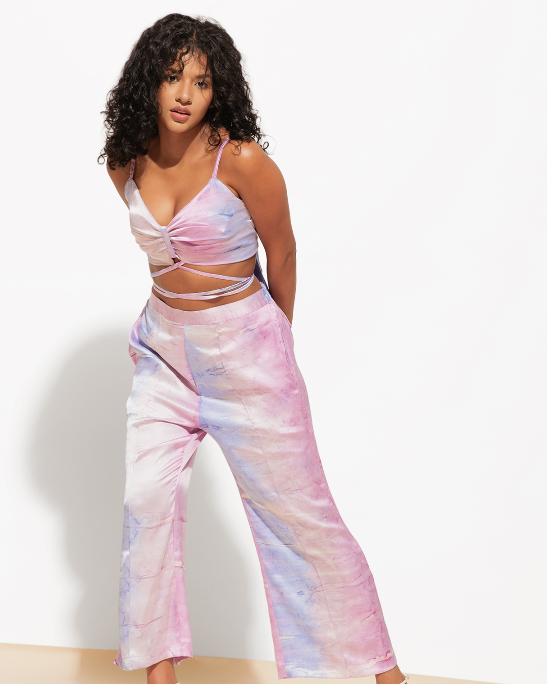 Printed Cami 2 Piece Coord set Top With High Waist Pants