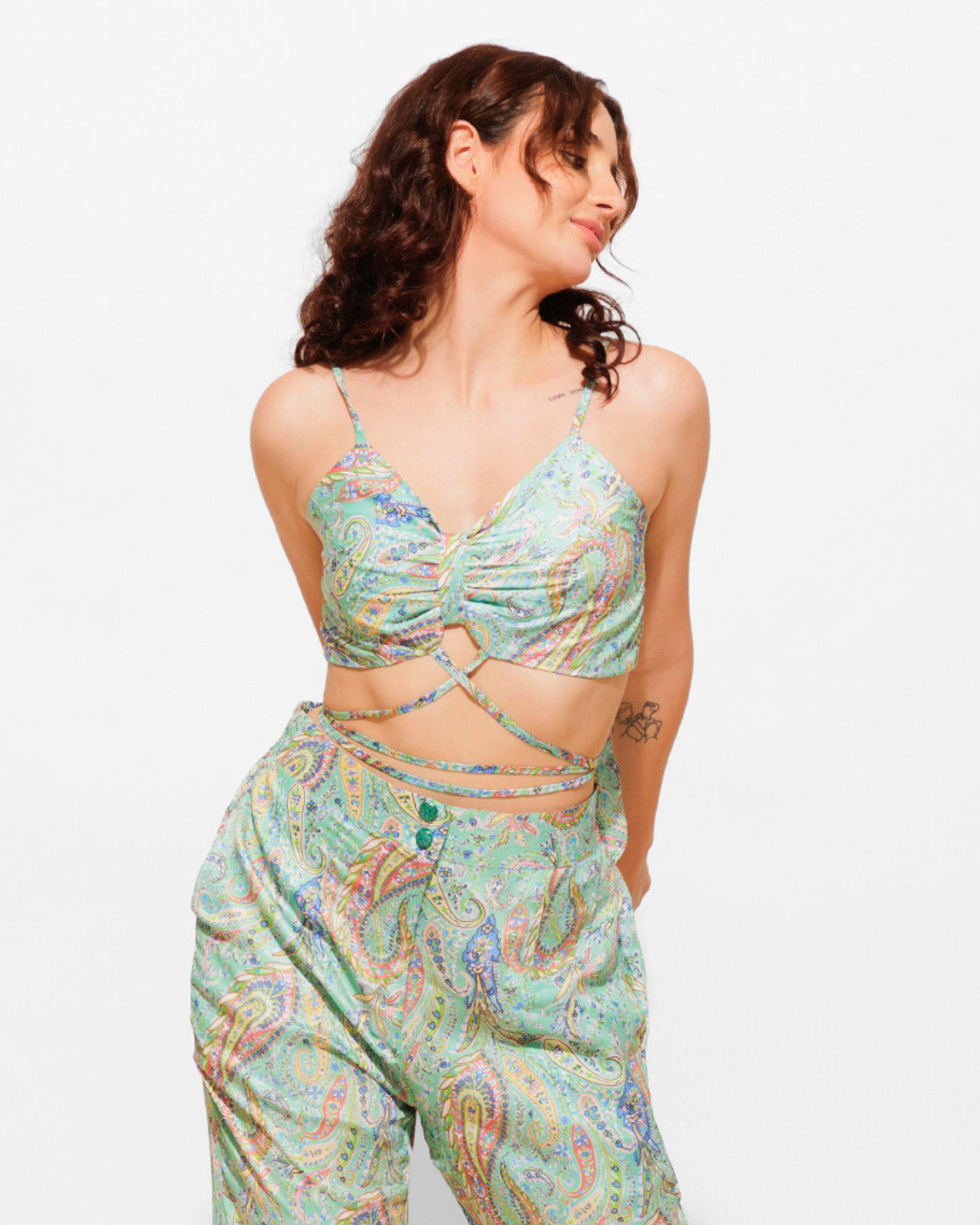 Printed Cami 2 Piece Coord set Top With High Waist Pants