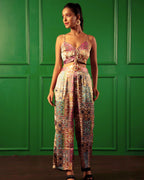 Stylish Printed Jumpsuit – Drawstring Waist for Perfect Fit