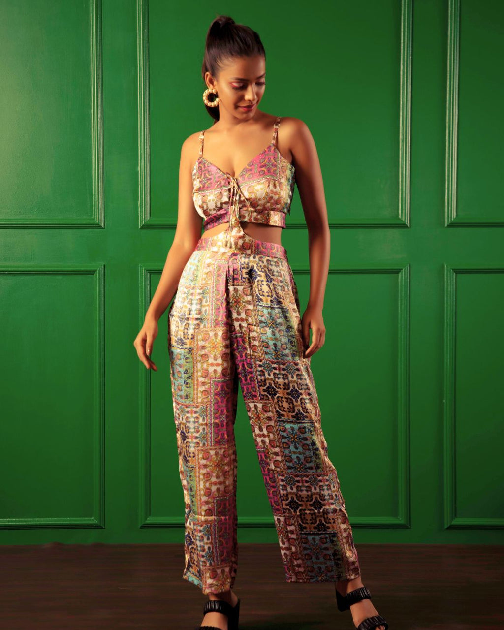 Stylish Printed Jumpsuit – Drawstring Waist for Perfect Fit