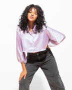 Chic Cropped Satin Shirt – Silky Smooth & Perfect for Day-to-Night Styling