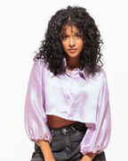 Luxe Satin Cropped Shirt – Sleek & Stylish Fit