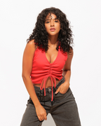 Chic Ribbed Halter Crop Top – Versatile Wardrobe Essential for Women