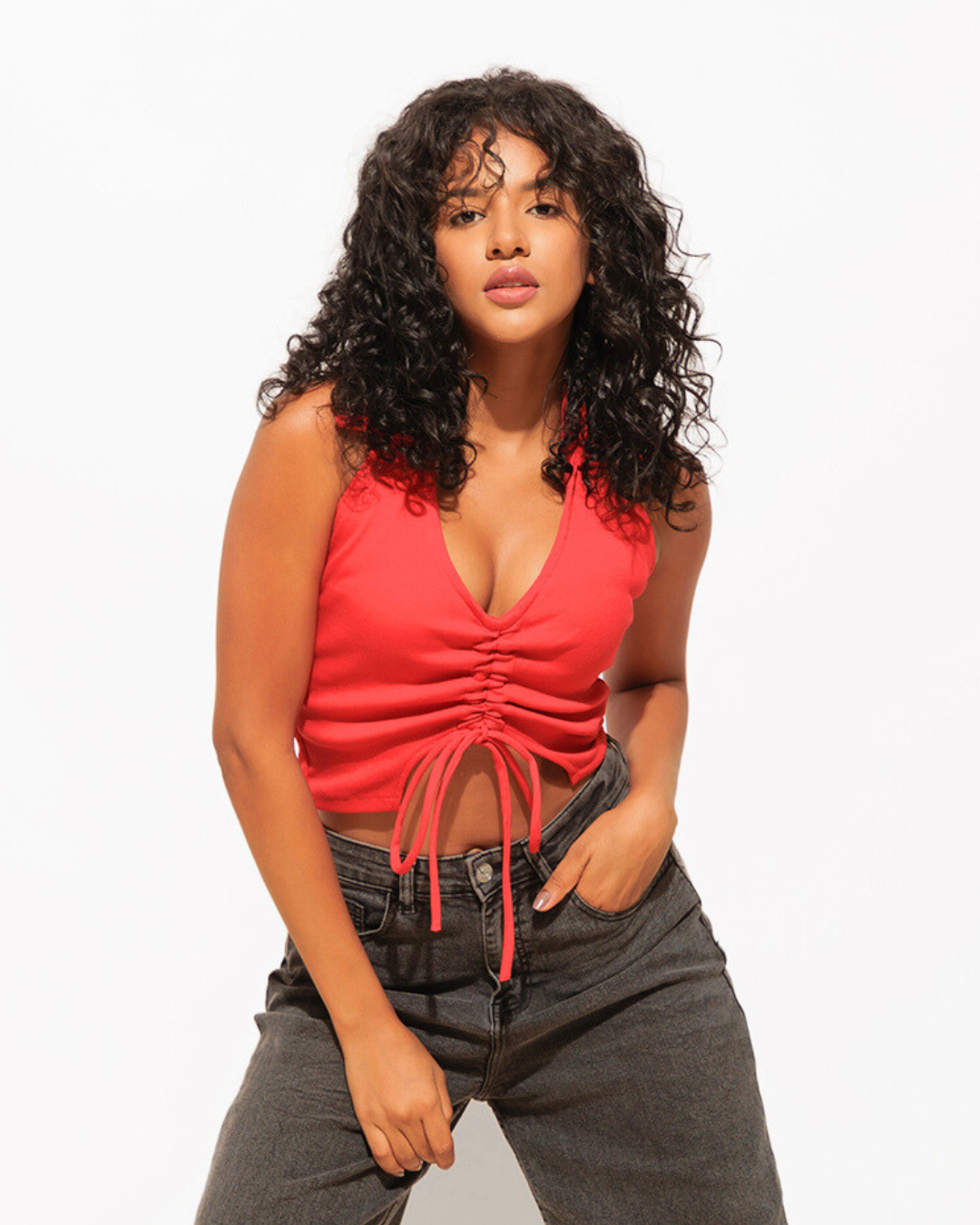 Chic Ribbed Halter Crop Top – Versatile Wardrobe Essential for Women