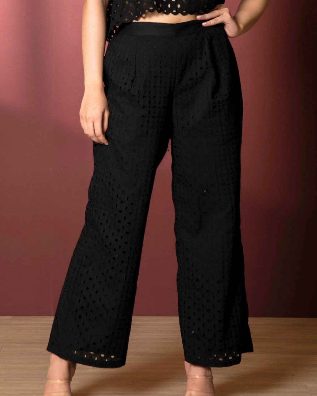 Cotton Two Piece Top with Pants Coord Set