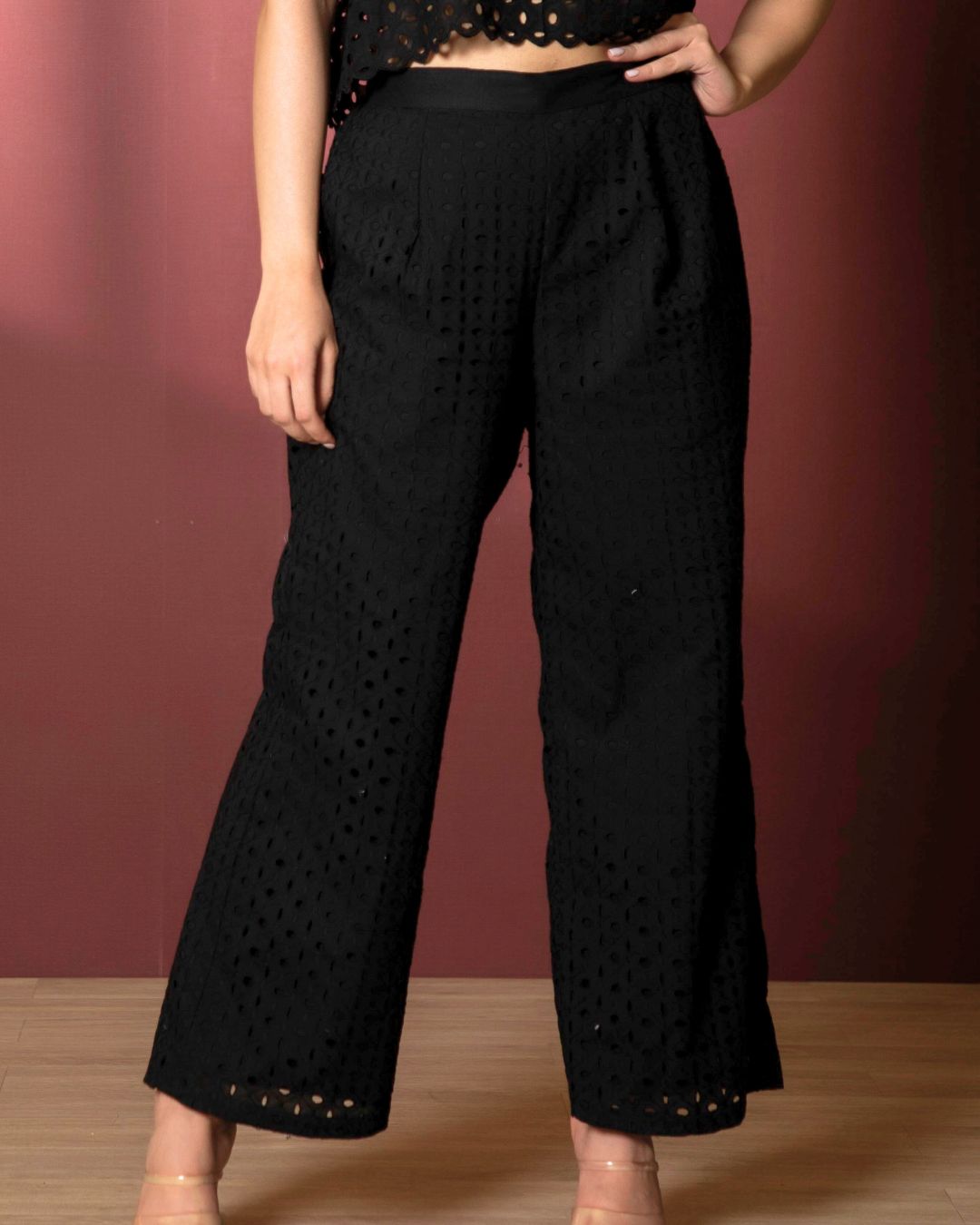 Cotton Two Piece Top with Pants Coord Set