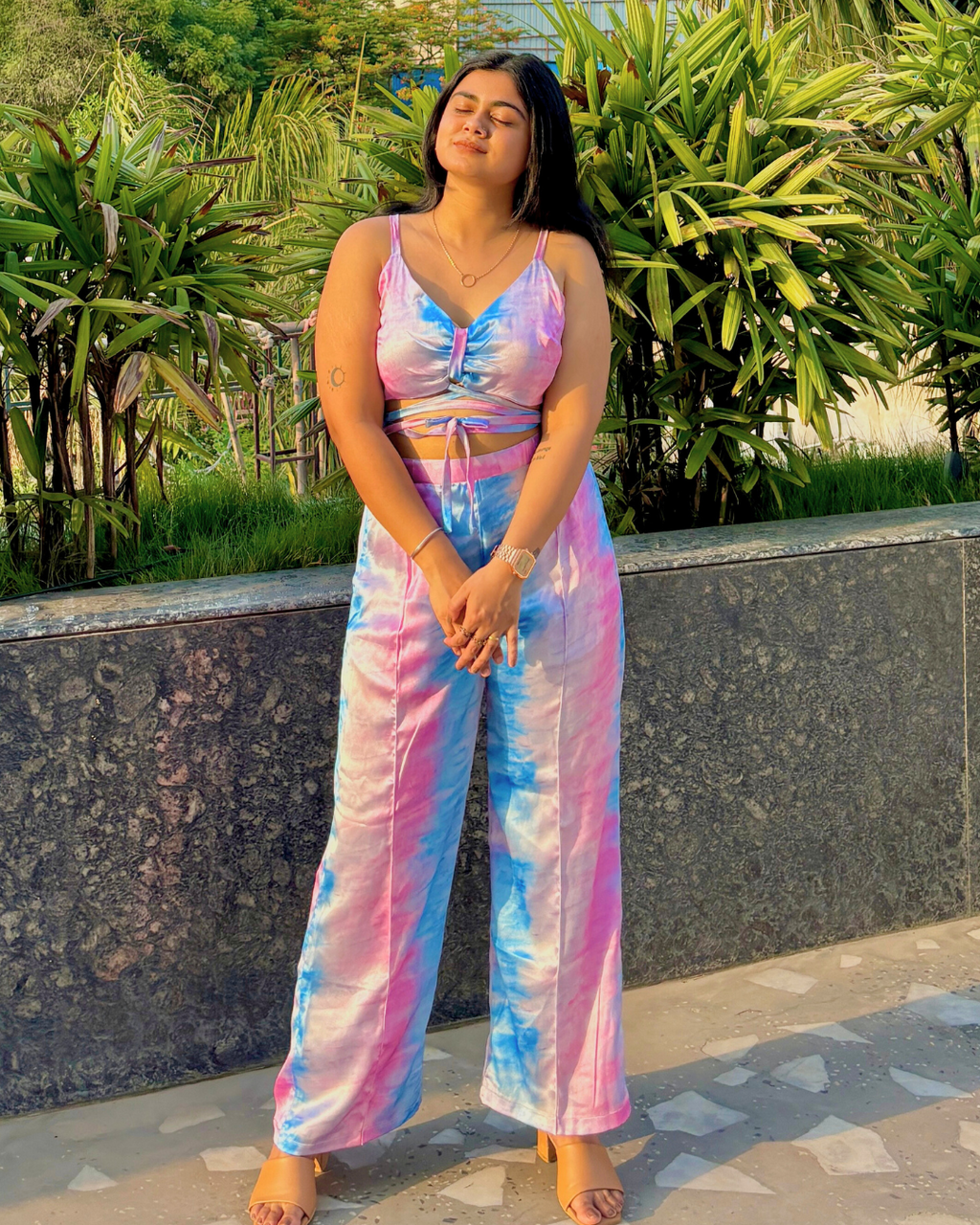 Printed Cami 2 Piece Coord set Top With High Waist Pants
