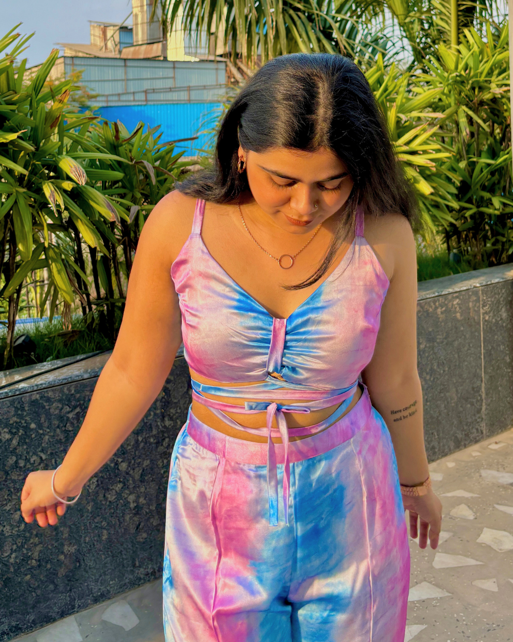 Printed Cami 2 Piece Coord set Top With High Waist Pants