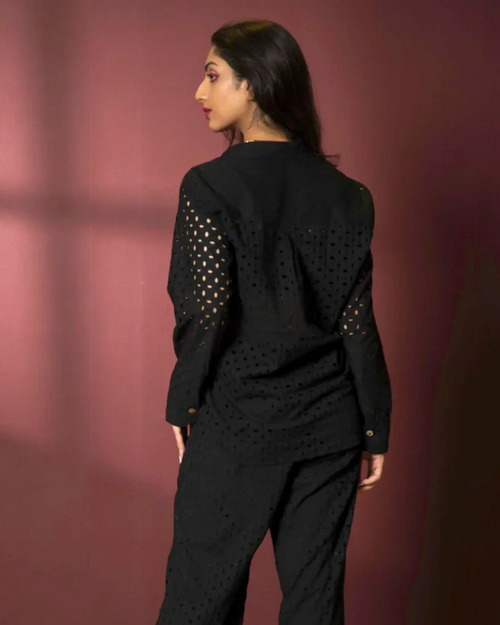 Classic Schiffli Cotton Shirt for Women – Summer Essential