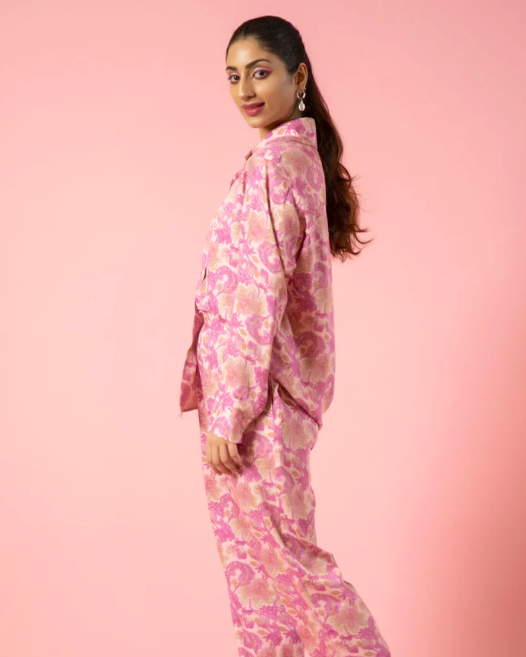 Chic Floral Print Co-ord Set – Matching Top & Bottom for a Feminine Touch