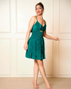 Shimmer A-Line Front Twist Mini Dress