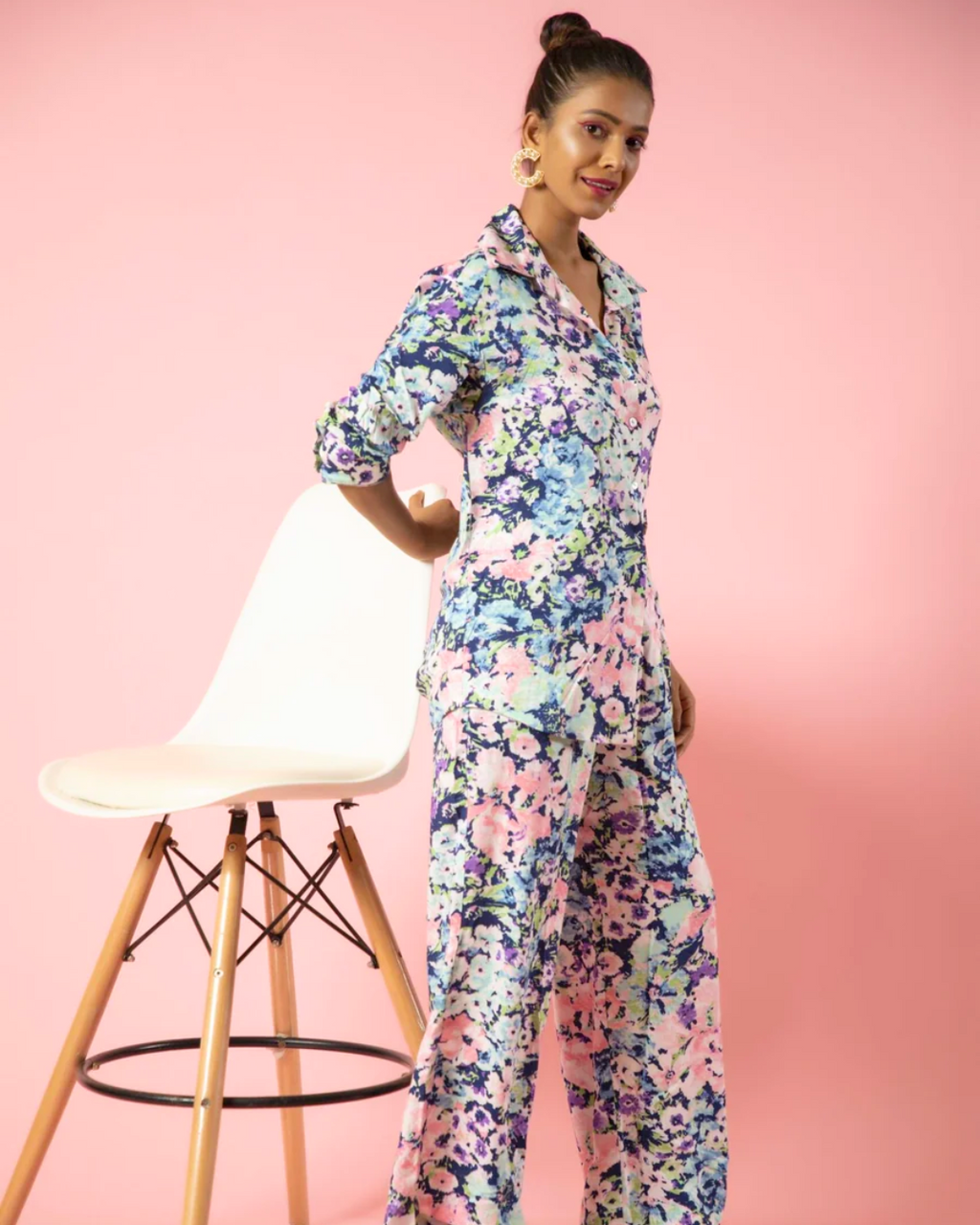 Floral Bliss 2-Piece Coord Set – Stylish & Comfy Printed Co-Ord for Women