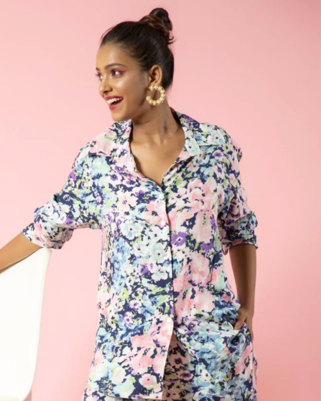 Chic Floral Print Co-ord Set – Matching Top & Bottom for a Feminine Touch