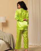 Satin Shirt with Straight Pants 2 Piece Coord Set