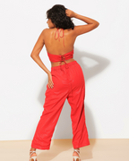 3 Piece Shimmer Co-ord Set – Bralette, Shirt & Pants Combo