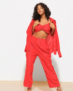 Three Piece Shimmer Co-ord Set – Bralette, Shirt & Pants