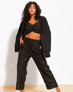 Three Piece Shimmer Co-ord Set – Bralette, Shirt & Pants