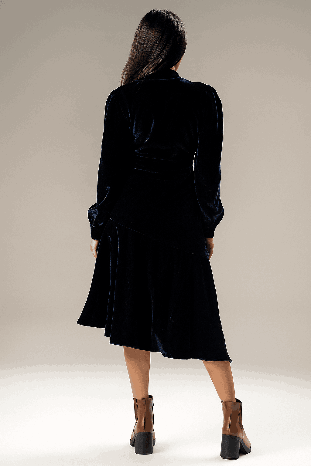 Velvet Blue Wrap Dress