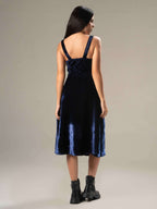 Velvet Blue Midi Dress