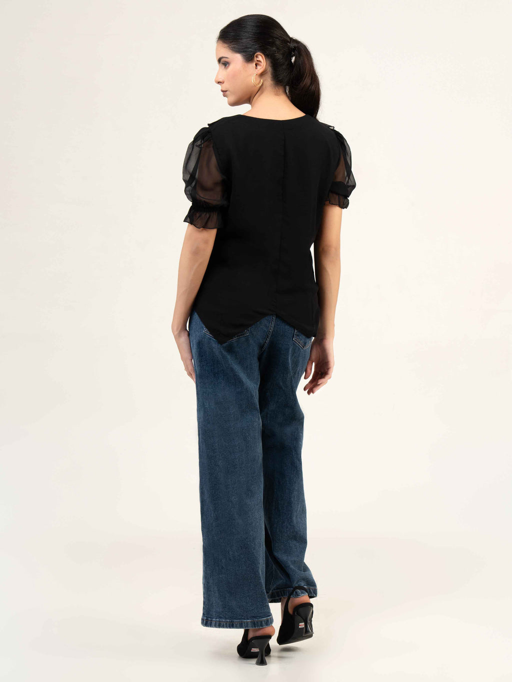 Women Fandi Frill Neck Top