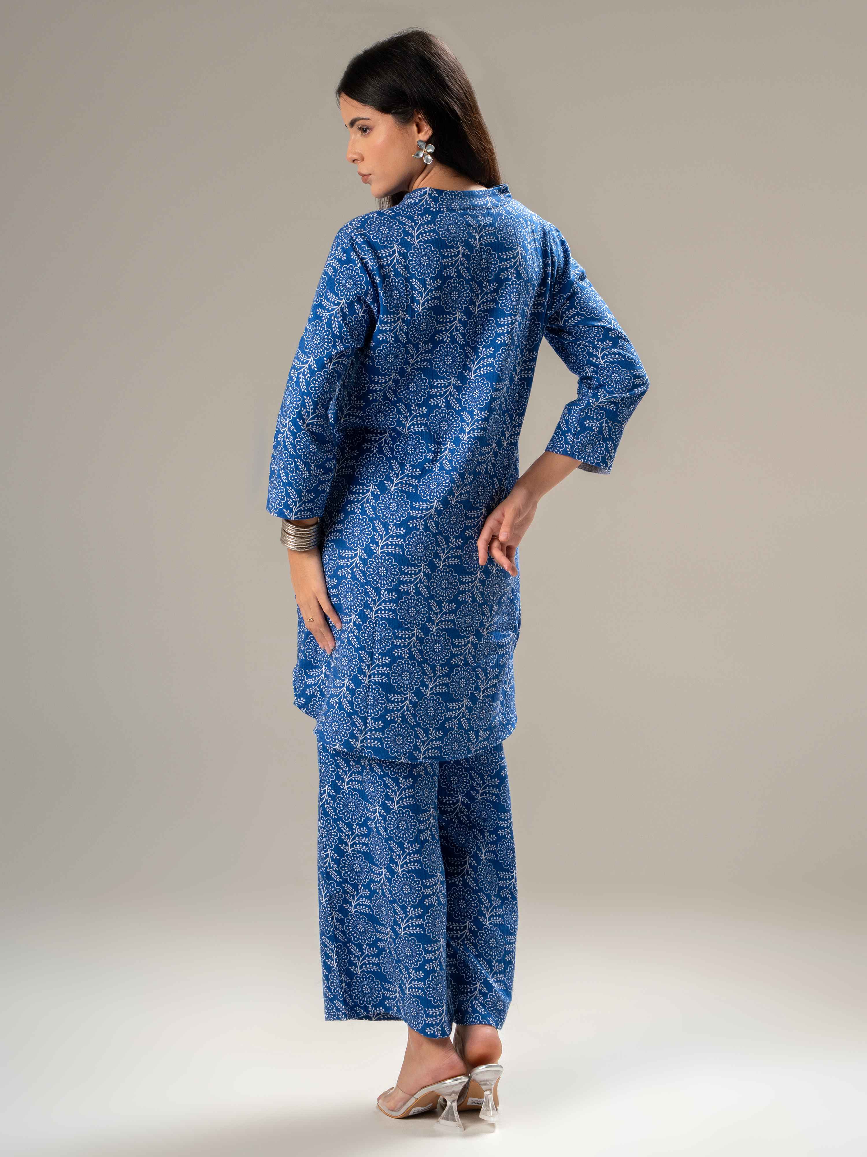 Printed Long Sleeves Pure Cotton Shirt With Trousers