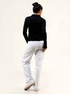 Rib Cotton Full Sleeve Top with Collar
