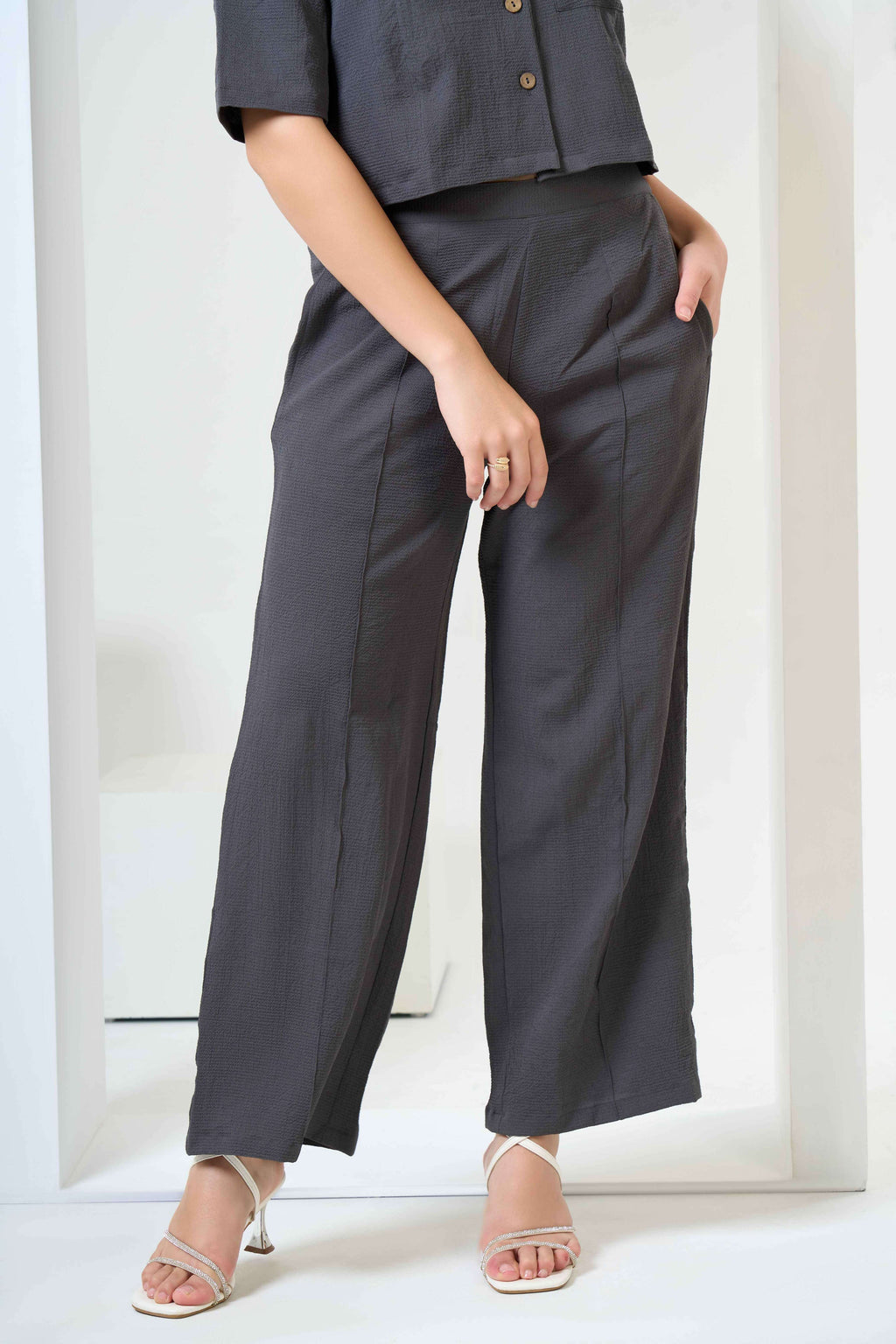Half Sleeve Shirt with Flared Trouses Co-Ord Sets