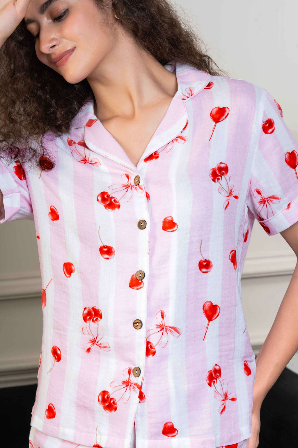 Printed Organic Cotton Night Suit for Women