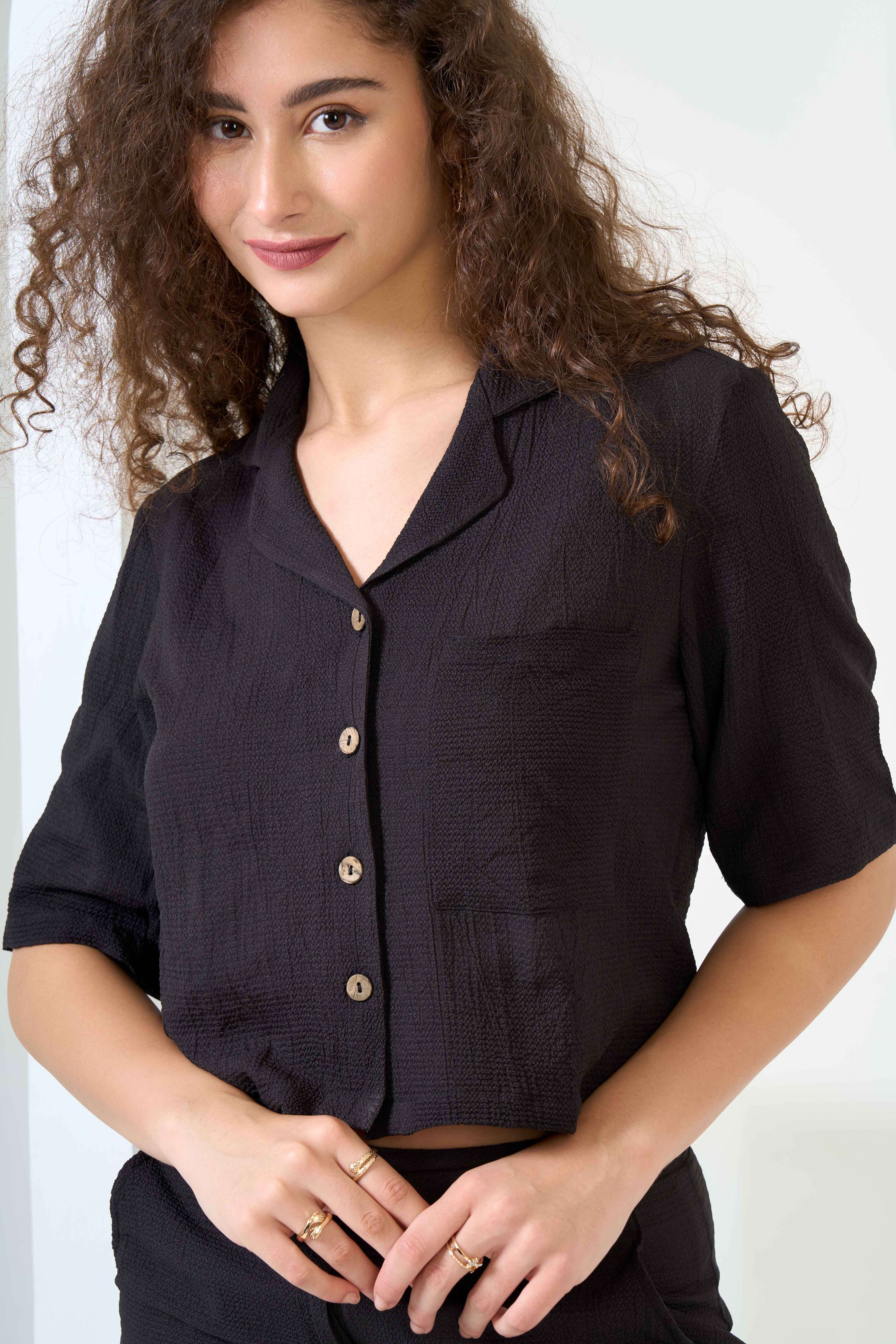 Half Sleeve Shirt with Flared Trouses Co-Ord Sets