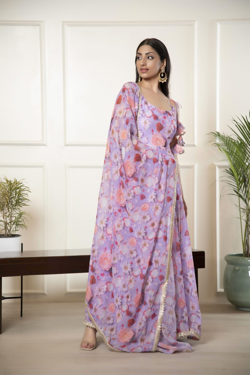 Women’s Floral Anarkali Set – 2 Piece Set for Special Occasions