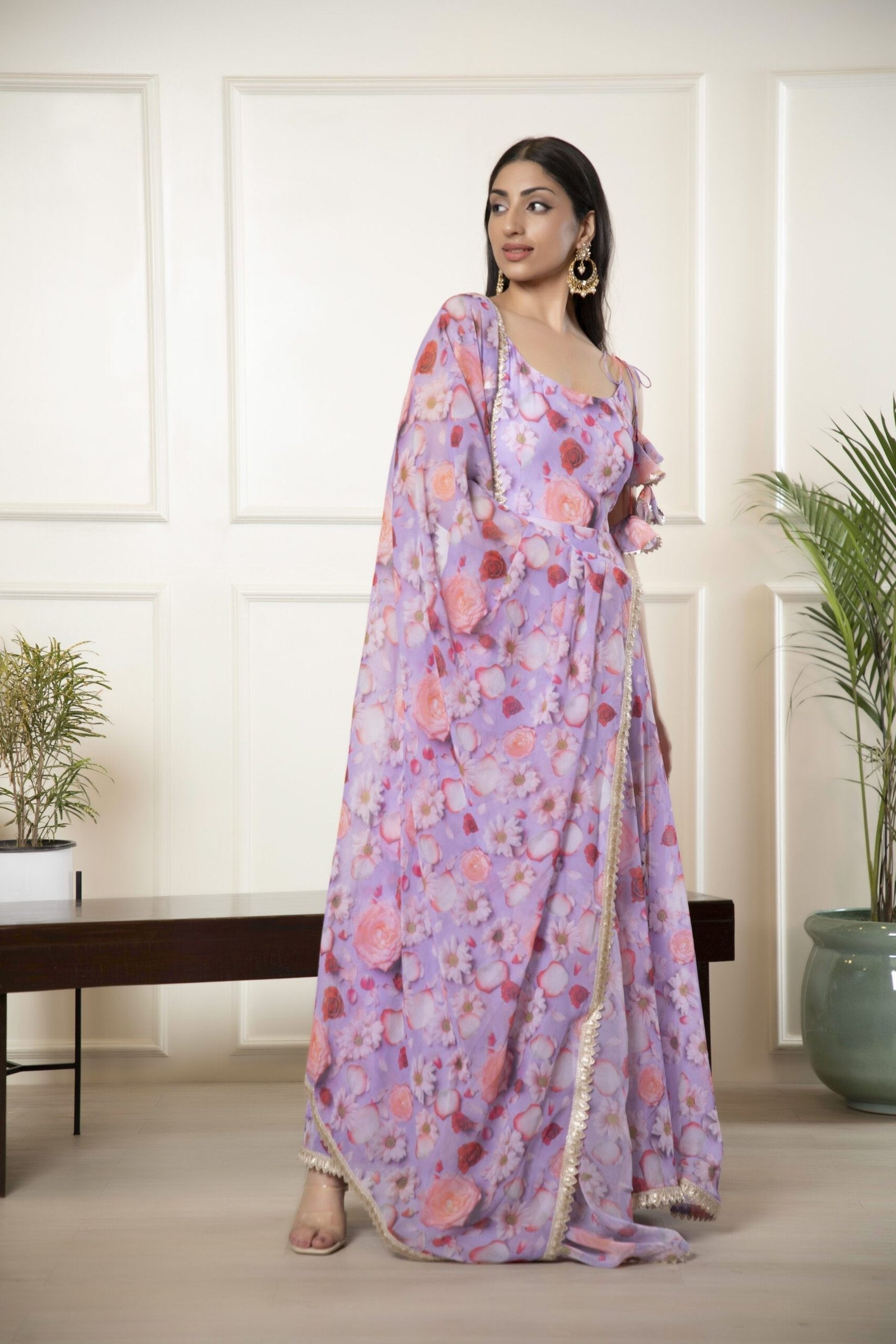 Women’s Floral Anarkali Set – 2 Piece Set for Special Occasions