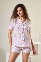 Women Satin Floral Printed Night Suit