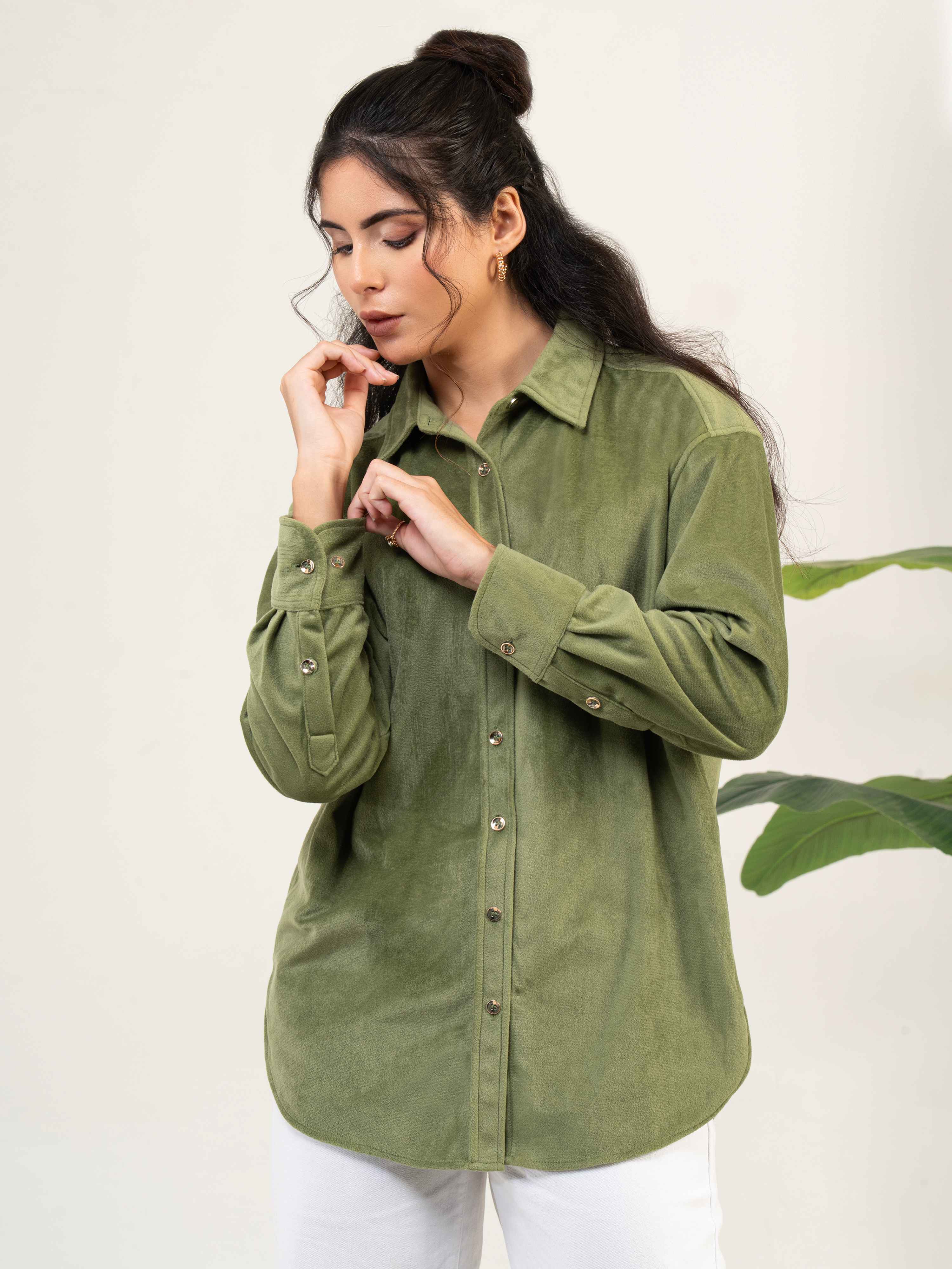 Women Casual Velevt Shirt