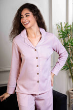 Women Solid Cotton Bubble Night Suit