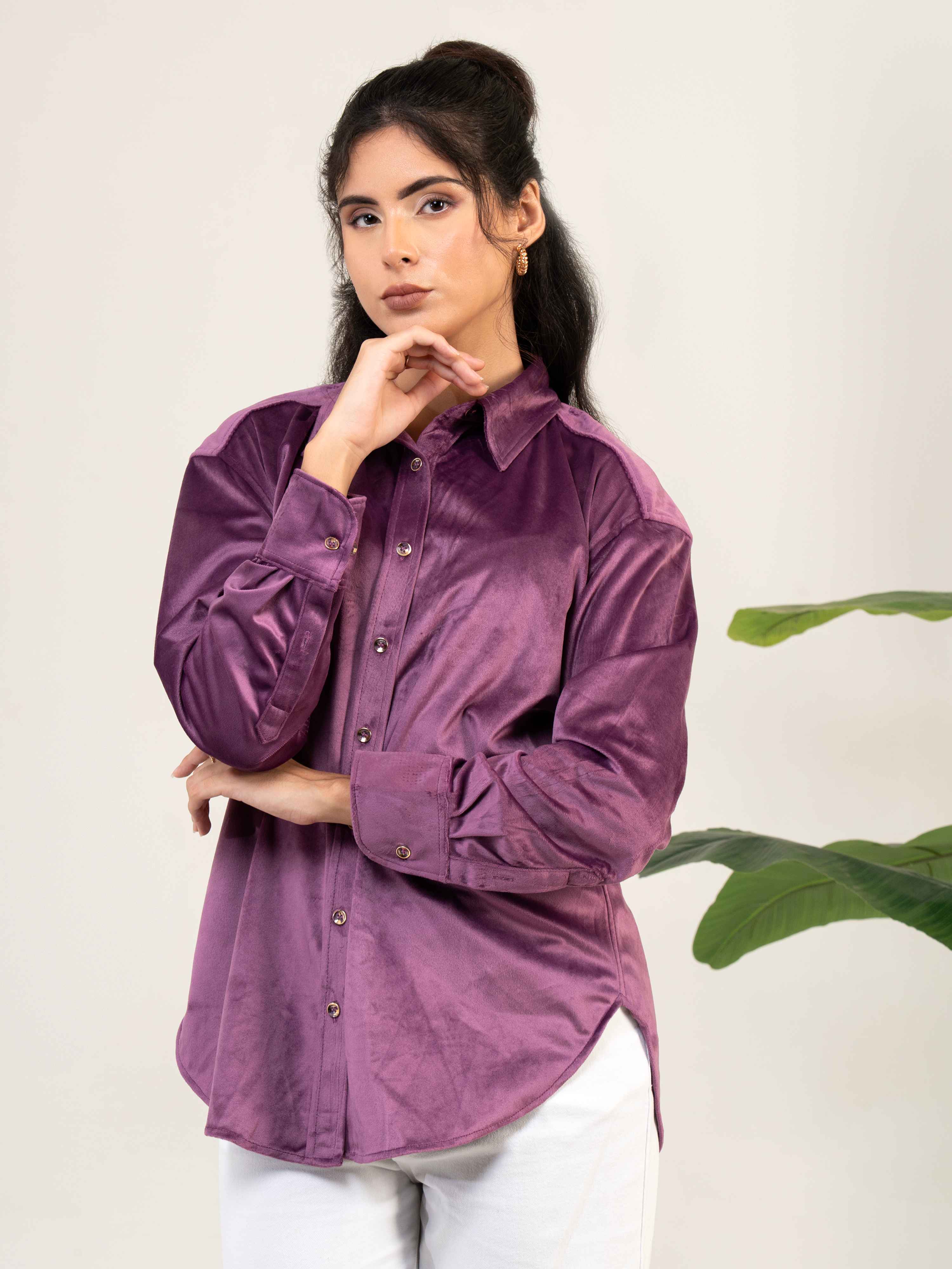 Women Casual Velevt Shirt