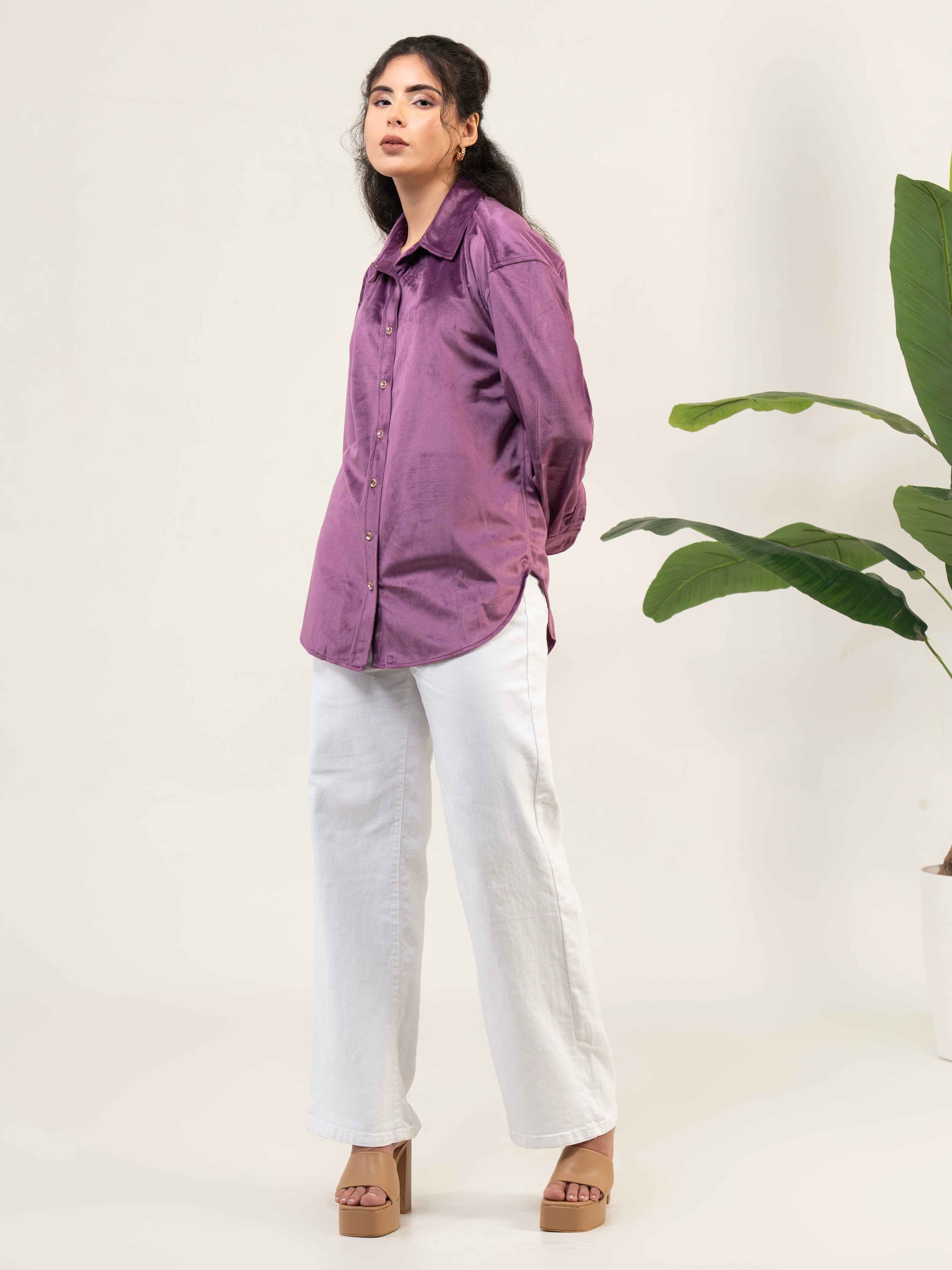 Women Casual Velevt Shirt