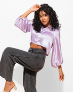 Silky Satin Crop Shirt – Versatile Staple for Day to Night Looks