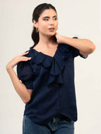 Women Fandi Frill Neck Top